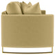 Lizzy Sofa with 2 Pillows | Camel Brown Velvet | 91" Gold Steel Legs
