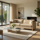 Lizzy Sofa with 2 Pillows | Camel Brown Velvet | 91" Gold Steel Legs