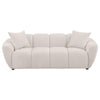 Decy Sofa | 2 Pillows | Greige Chenille | Wide Grid Tufted | 90"
