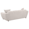 Decy Sofa | 2 Pillows | Greige Chenille | Wide Grid Tufted | 90"