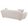 Decy Sofa | 2 Pillows | Greige Chenille | Wide Grid Tufted | 90"