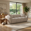Decy Sofa | 2 Pillows | Greige Chenille | Wide Grid Tufted | 90"