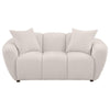 Decy Loveseat | 2 Pillows | Greige Chenille | Wide Grid Tufted | 72"