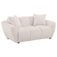 Decy Loveseat | 2 Pillows | Greige Chenille | Wide Grid Tufted | 72"