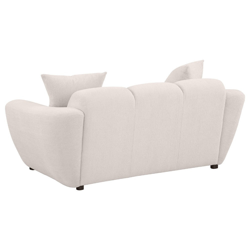 Decy Loveseat | 2 Pillows | Greige Chenille | Wide Grid Tufted | 72"