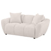 Decy Loveseat | 2 Pillows | Greige Chenille | Wide Grid Tufted | 72"