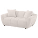 Decy Loveseat | 2 Pillows | Greige Chenille | Wide Grid Tufted | 72"
