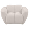 Decy Sofa Chair | Plush Greige Chenille Upholstery | Wide Grid Tufted