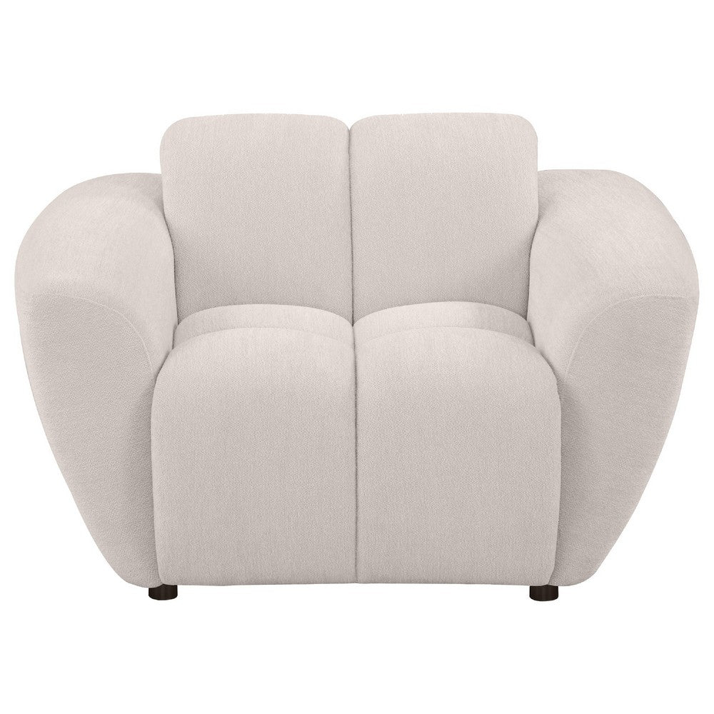 Decy Sofa Chair | Plush Greige Chenille Upholstery | Wide Grid Tufted