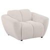 Decy Sofa Chair | Plush Greige Chenille Upholstery | Wide Grid Tufted