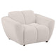 Decy Sofa Chair | Plush Greige Chenille Upholstery | Wide Grid Tufted