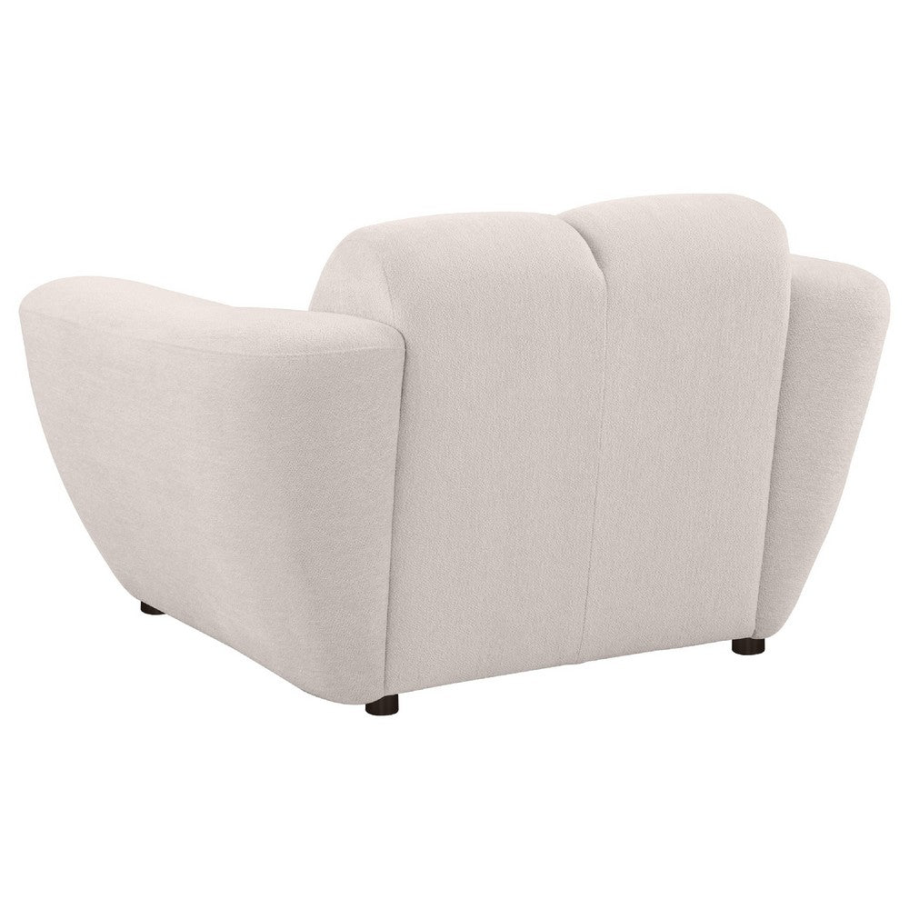 Decy Sofa Chair | Plush Greige Chenille Upholstery | Wide Grid Tufted
