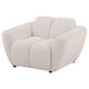 Decy Sofa Chair | Plush Greige Chenille Upholstery | Wide Grid Tufted