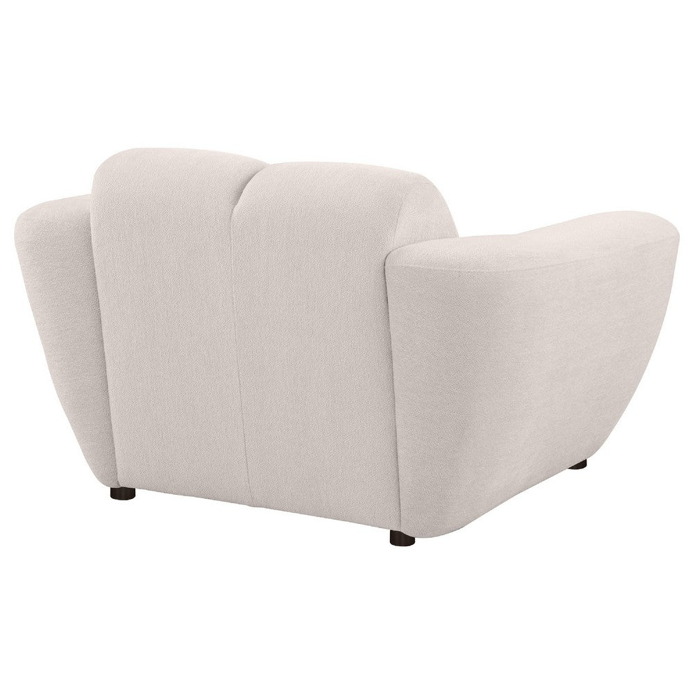 Decy Sofa Chair | Plush Greige Chenille Upholstery | Wide Grid Tufted