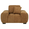 Hecy Sofa Armchair | 1 Pillow | Grid Tufted Amber Brown Upholstery