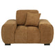 Hecy Sofa Armchair | 1 Pillow | Grid Tufted Amber Brown Upholstery