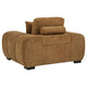 Hecy Sofa Armchair | 1 Pillow | Grid Tufted Amber Brown Upholstery