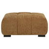 Hecy Ottoman | Grid Tufted | Plush Amber Brown Upholstery | 39"