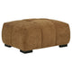 Hecy Ottoman | Grid Tufted | Plush Amber Brown Upholstery | 39"
