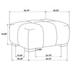 Hecy Ottoman | Grid Tufted | Plush Amber Brown Upholstery | 39"