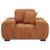 Hecy Sofa Armchair | 1 Pillow | Grid Tufted | Plush Orange Upholstery