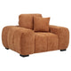 Hecy Sofa Armchair | 1 Pillow | Grid Tufted | Plush Orange Upholstery