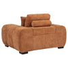 Hecy Sofa Armchair | 1 Pillow | Grid Tufted | Plush Orange Upholstery