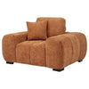 Hecy Sofa Armchair | 1 Pillow | Grid Tufted | Plush Orange Upholstery