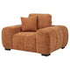 Hecy Sofa Armchair | 1 Pillow | Grid Tufted | Plush Orange Upholstery