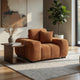 Hecy Sofa Armchair | 1 Pillow | Grid Tufted | Plush Orange Upholstery