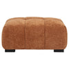 Hecy Ottoman | Grid Tufted | Plush Orange Upholstery | 39"