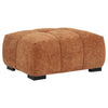Hecy Ottoman | Grid Tufted | Plush Orange Upholstery | 39"