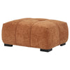 Hecy Ottoman | Grid Tufted | Plush Orange Upholstery | 39"