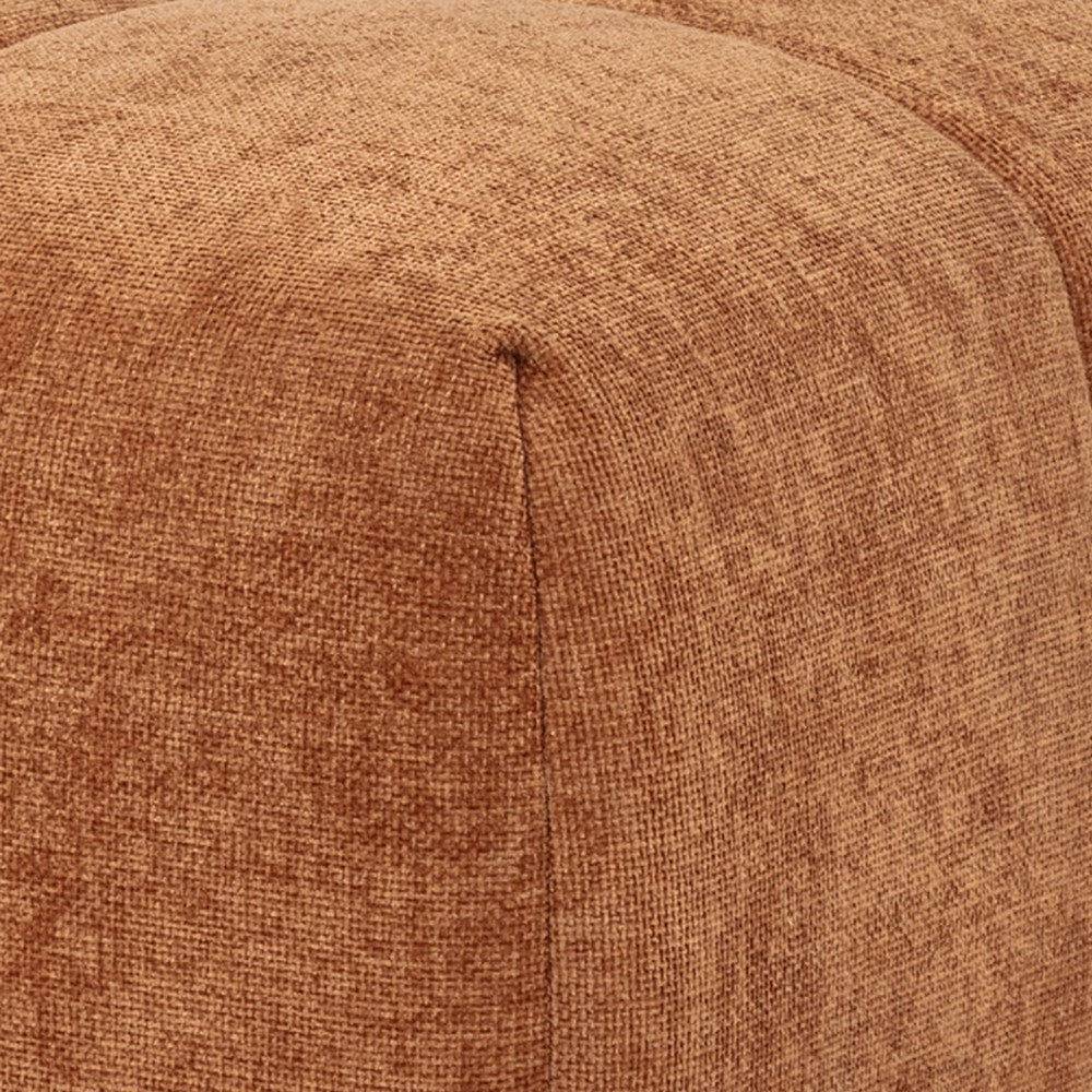 Hecy Ottoman | Grid Tufted | Plush Orange Upholstery | 39"