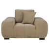 Hecy Sofa Armchair | 1 Pillow | Grid Tufted | Camel Brown Upholstery
