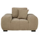 Hecy Sofa Armchair | 1 Pillow | Grid Tufted | Camel Brown Upholstery