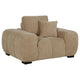 Hecy Sofa Armchair | 1 Pillow | Grid Tufted | Camel Brown Upholstery