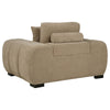 Hecy Sofa Armchair | 1 Pillow | Grid Tufted | Camel Brown Upholstery