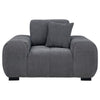 Hecy Sofa Armchair | 1 Pillow | Grid Tufted | Charcoal Gray Upholstery