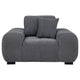 Hecy Sofa Armchair | 1 Pillow | Grid Tufted | Charcoal Gray Upholstery