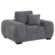 Hecy Sofa Armchair | 1 Pillow | Grid Tufted | Charcoal Gray Upholstery