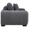 Hecy Sofa Armchair | 1 Pillow | Grid Tufted | Charcoal Gray Upholstery