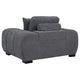 Hecy Sofa Armchair | 1 Pillow | Grid Tufted | Charcoal Gray Upholstery