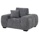 Hecy Sofa Armchair | 1 Pillow | Grid Tufted | Charcoal Gray Upholstery