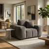 Hecy Sofa Armchair | 1 Pillow | Grid Tufted | Charcoal Gray Upholstery