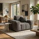 Hecy Sofa Armchair | 1 Pillow | Grid Tufted | Charcoal Gray Upholstery
