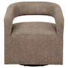 Hill Swivel Accent Chair | Barrel Back | Foam Fill Rocky Road Brown Boucle
