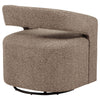 Hill Swivel Accent Chair | Barrel Back | Foam Fill Rocky Road Brown Boucle
