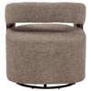 Hill Swivel Accent Chair | Barrel Back | Foam Fill Rocky Road Brown Boucle