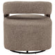 Hill Swivel Accent Chair | Barrel Back | Foam Fill Rocky Road Brown Boucle